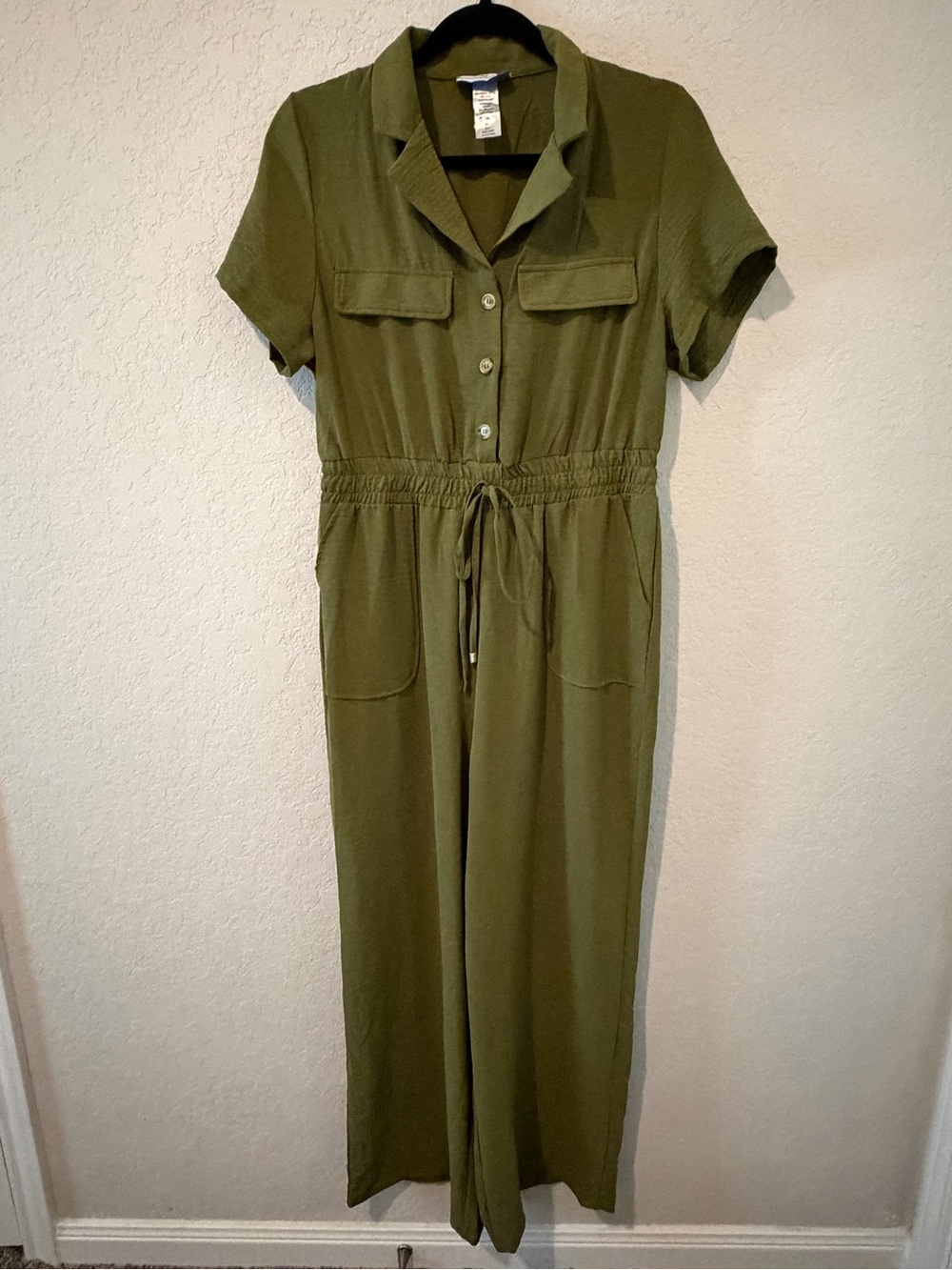 Olive Green Pantsuit Women’s Size L Wide Leg